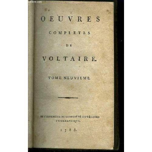 Oeuvres Completes De Voltaire - Tome 9 - Theatre on Productcaster.