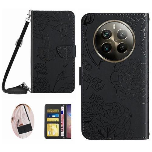 Étui Pour Realme 12 Plus Papillons Et Fleurs Portefeuille En Cuir C... on Productcaster.