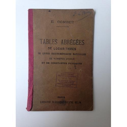 Tables Abrégées De Logarithmes De Lignes Trigonométriques Naturelle... on Productcaster.