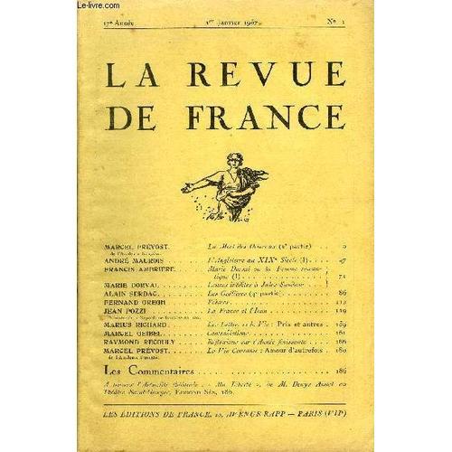 La Revue De France 17e Annee N°1 - Marcel Prévost De L'académie Fra... on Productcaster.