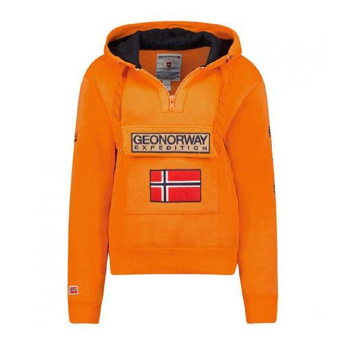 Sweat À Capuche Orange Homme Geographical Norway Gymclass Color 100 on Productcaster.