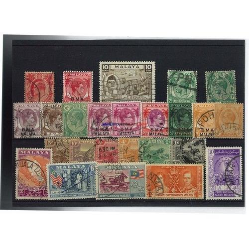 Straits Settlements 50 Timbres Differents Obliteres on Productcaster.