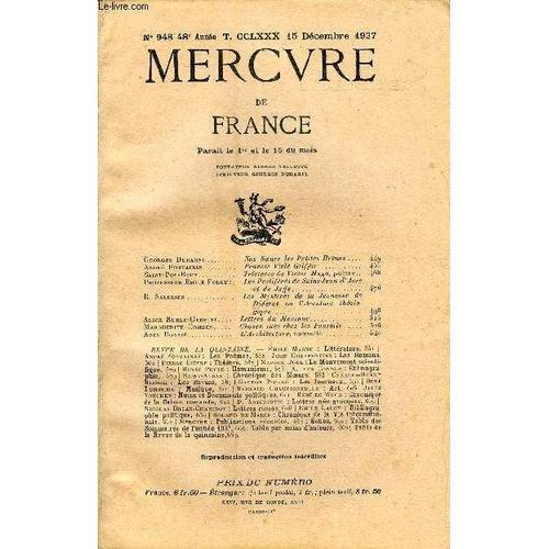 Mercure De France N° 948 - Tome Cclxxx - Georges Duhàmei. Nos S¿Urs... on Productcaster.