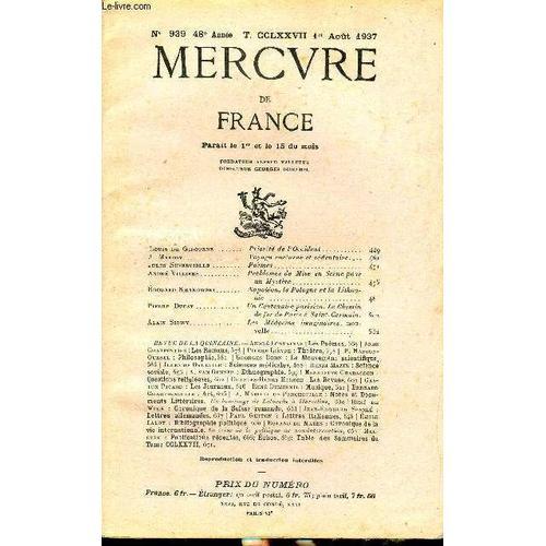 Mercure De France N° 939 - Tome Cclxxvii - Louis De Gibourne . Prio... on Productcaster.