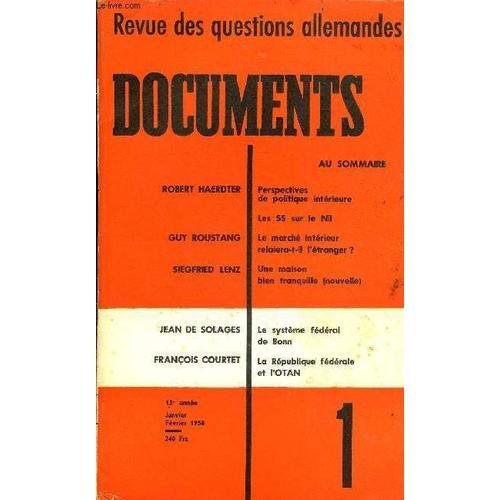 Documents - Revue Des Questions Allemandes 13e Annee N°1 - Robert H... on Productcaster.