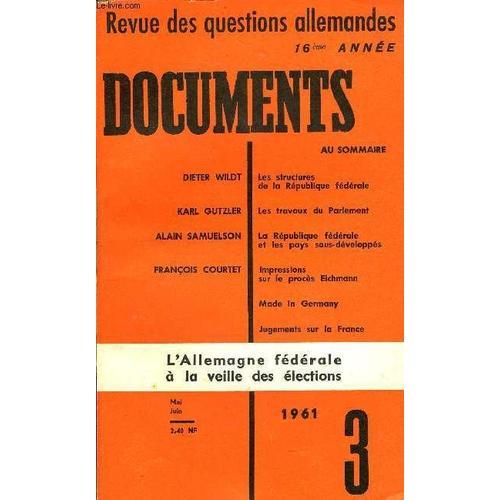 Documents - Revue Des Questions Allemandes 16e Annee N°3 - Dieter W... on Productcaster.