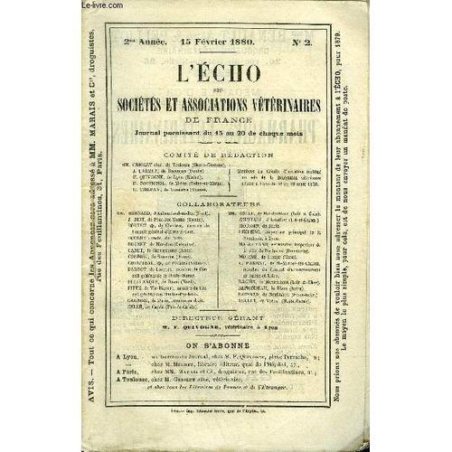 L'echo Des Societes Et Associations Veterinaires De France Février ... on Productcaster.