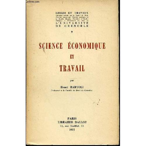 Science Economique Et Travail - Collection Essais Et Travaux N°9. on Productcaster.