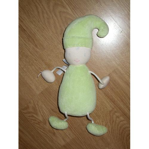 Doudou Peluche Lutin Poupée Doll Fille Rose Vert Hochet Corolle Bra... on Productcaster.