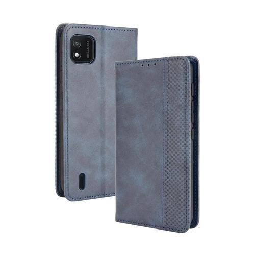 Étui Pour Wiko Y62 Portefeuille Fermeture Magnétique Cuir Pu - Bleu on Productcaster.