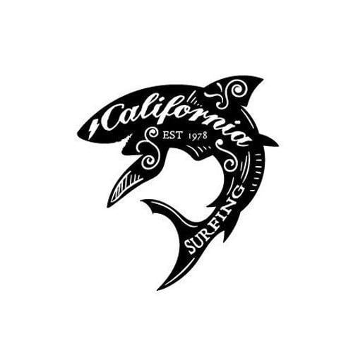 Autocollant Surf Requin Texte Stickers - Taille : 12 Cm - Couleur :... on Productcaster.