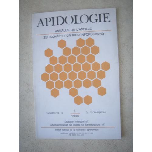 Apidologie, Annales De L'abeille. Vol. 19. N° 4 on Productcaster.