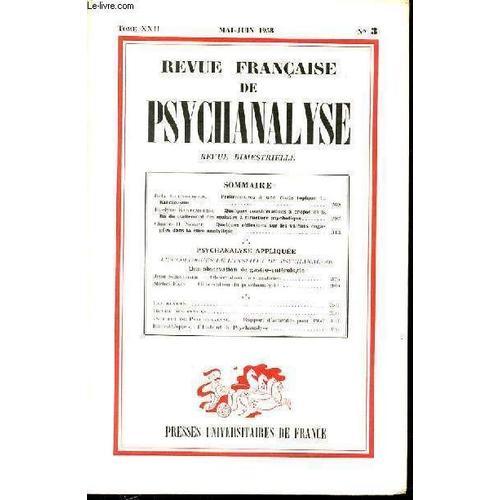 Revue Francaise De Psychanalyse - N° 3 - Tome 22 - Mai-Juin 1958 - ... on Productcaster.