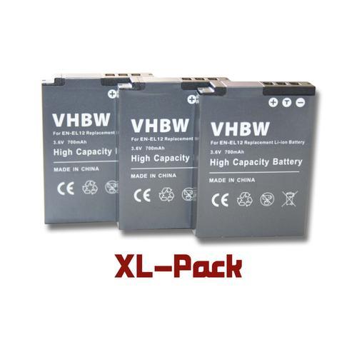 vhbw 3 x Li-Ion Batterie 700mAh (3.6V) pour appareil photo, camésco... on Productcaster.