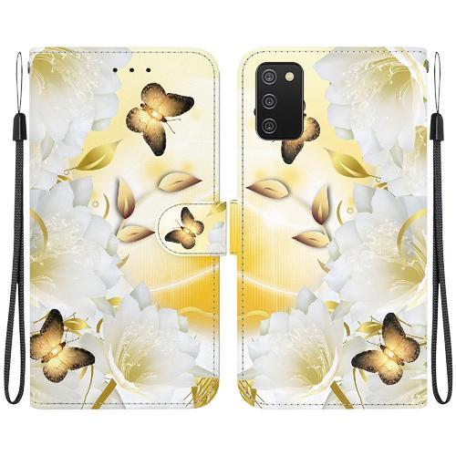 Étui Pour Samsung Galaxy A03s Fleur Papillon Peinte Cuir Pu Fentes ... on Productcaster.