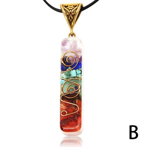 B Collier Avec Pendentif En Pierre Naturelle 7 Chakras Reiki Gueris... on Productcaster.