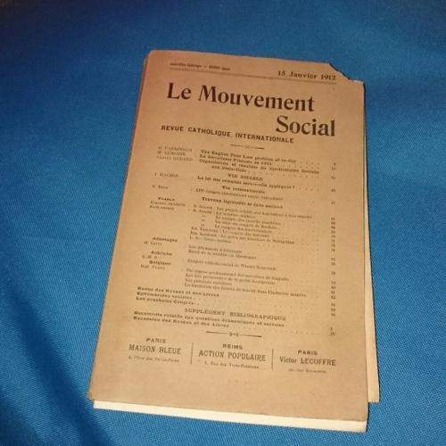 Le Mouvement Social: Revue Catholique Internationale. Association C... on Productcaster.