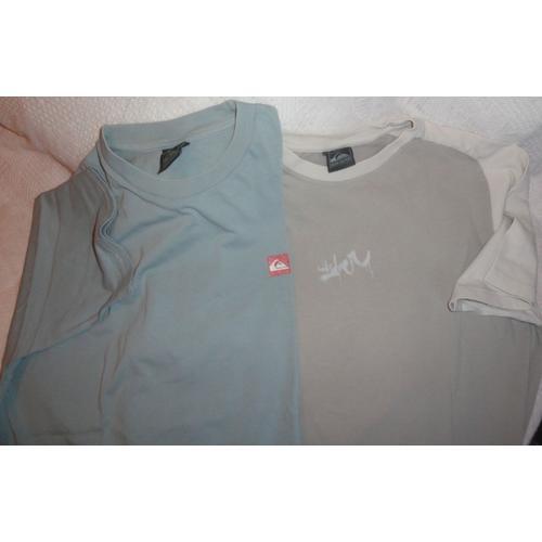 Deux Tee-Shirts Manches Courtes - 16 Ans - Quiksilver - Avec Motif ... on Productcaster.