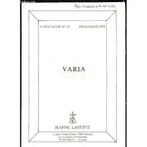 Catalogue N°27 - Printemps 1979 / Varia. on Productcaster.