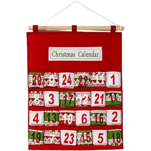 Calendrier de L'Avent de Noël Sac Mural à Suspendre avec 24 Poches ... on Productcaster.