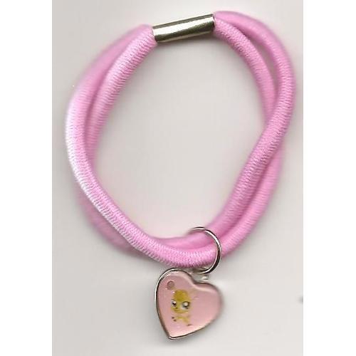 Bracelet Élastique Rose Avec Petite Médaille "Petshop" - Diamètre 4... on Productcaster.