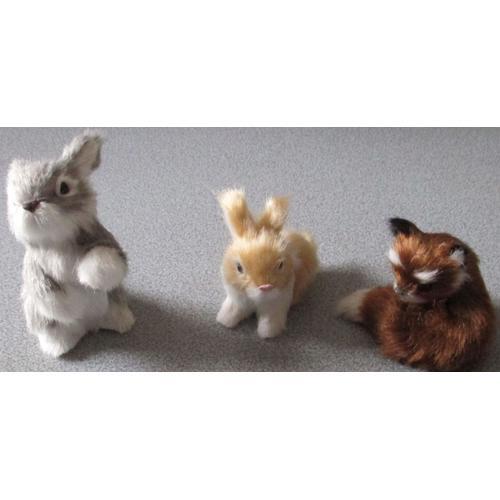 Trois Adorables Petits Animaux De Décoration : 1 Lapin Gris De 10cm... on Productcaster.