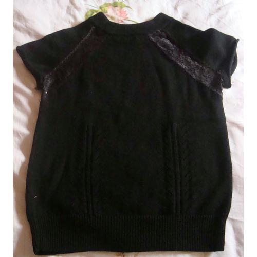 Pull Votre Nom Noir Laine Inscrustation Bande Dentelles Taille Xl on Productcaster.