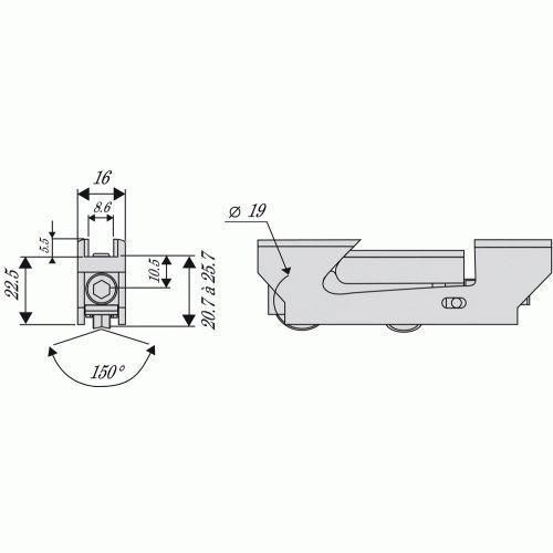 Chariot double réglable pour coulissant aluminium - 3871 LA CROISÉE... on Productcaster.