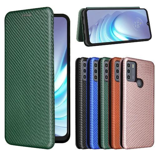 Étui Pour Motorola Moto G50 4g Fibre De Carbone Magnétique Coque En... on Productcaster.