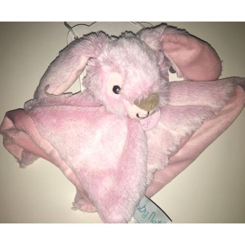 Doudou Lapin Rose Plat Baby Nat Guimauve Fourrure Peluche Bebe Nais... on Productcaster.