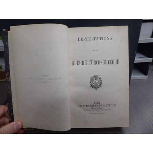 Dissertations Sur La Guerre Turco-Grecqu on Productcaster.