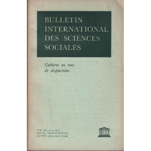 Bulletin International Des Sciences Sociales Volume Ix N° 3 on Productcaster.