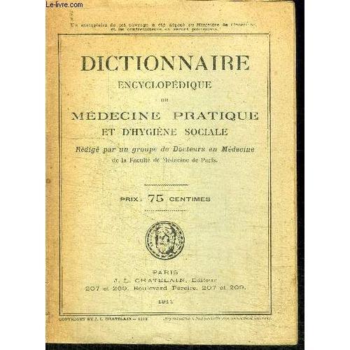 Dictionnaire Encyclopedique De Medecine Pratique Et D'hygiene Sociale on Productcaster.