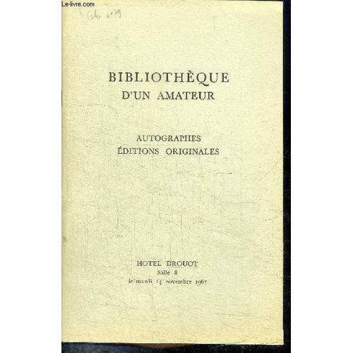 Catalogue De Vente Aux Encheres : Bibliotheque D'un Amateur - Autog... on Productcaster.