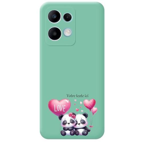 Coque Turquoise Pour Redmi Note 13 5g Panda Love Personnalisee on Productcaster.