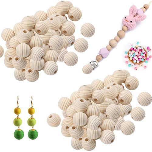 300pcs Perles En Bois En Nid D'abeille,Perles En Bois,Perles En Nid... on Productcaster.