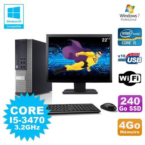 Lot PC Dell 7010 SFF Core I5-3470 3.2GHz 4Go 240Go SSD DVD Wifi W7 ... on Productcaster.