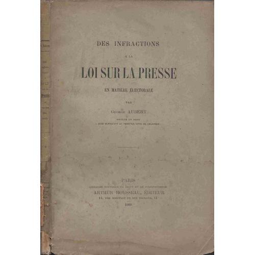 Des Infractions À La Loi Sur La Presse En Matière Électorale on Productcaster.