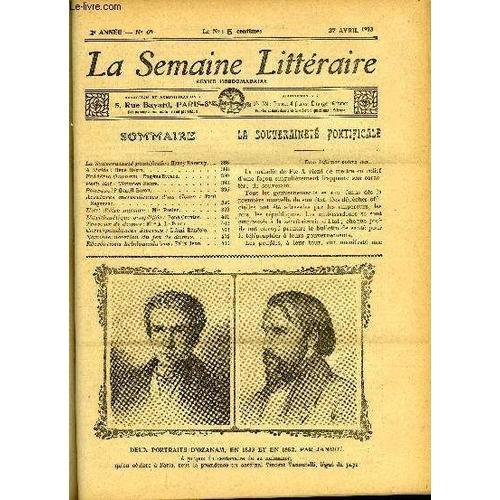 La Semaine Litteraire 2e Annee N° 69 - La Souveraineté Pontificale ... on Productcaster.