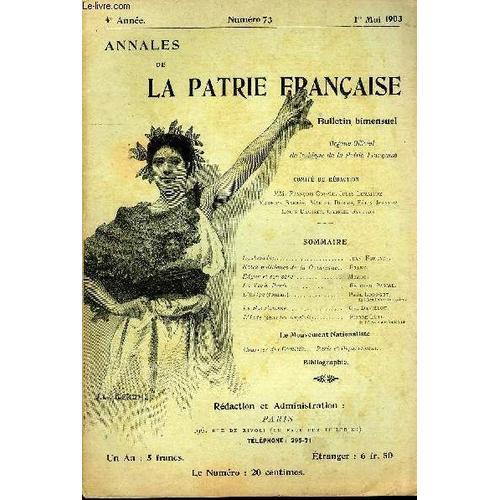 Annales De La Patrie Francaise 4e Annee N° 73 - Loubetades.. Jean F... on Productcaster.