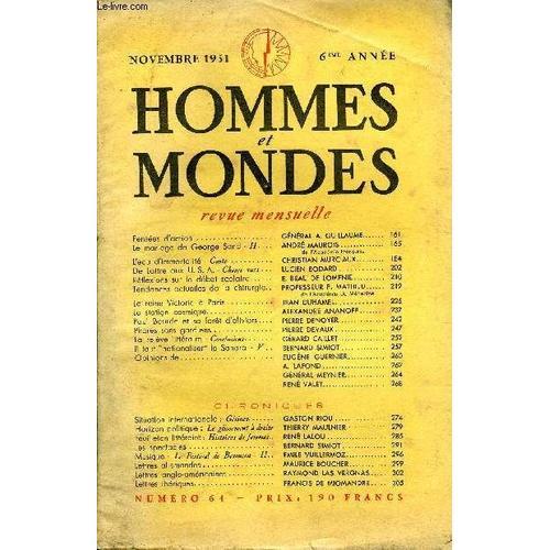 La Revue Hommes Et Mondes N° 64 - Pensées D'action.. Général A. Gui... on Productcaster.