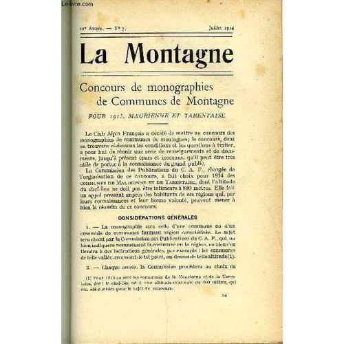 La Montagne 10e Annee N°7 - Concours De Monographies De Communes De... on Productcaster.