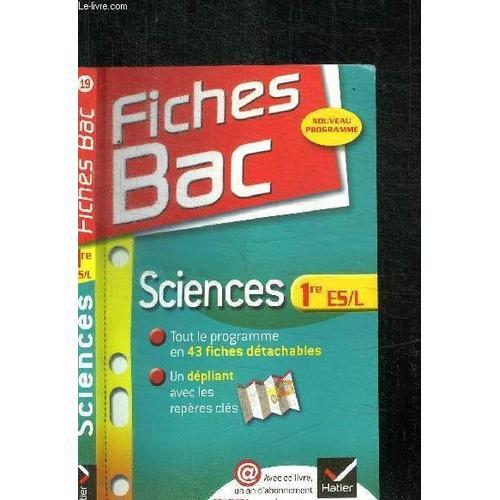 Fiches Bac - Sciences 1re Es/L on Productcaster.