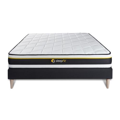 Ensemble 160x200 Matelas Soft + Sommier Kit Noir on Productcaster.