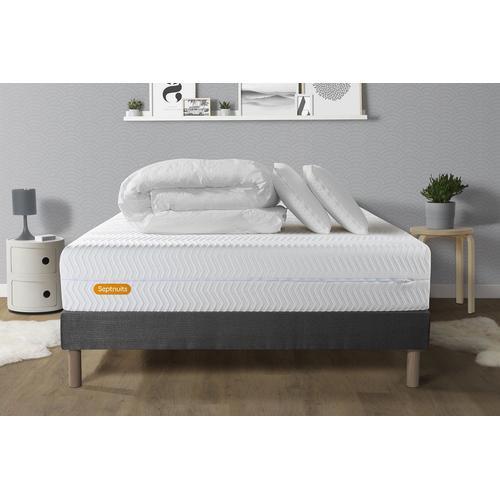 Pack Matelas + Sommier Gris 140x200 Memo Bio Mousse A Memoire De Fo... on Productcaster.