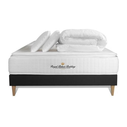 Pack Matelas Ressorts Ensaches Sommier Kit Noir + Memoire De Forme ... on Productcaster.