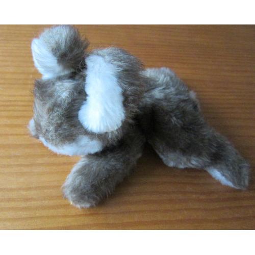 Peluche Boulgom Vintage Lapin Couché Marron Et Blanc Étiquette Noire on Productcaster.