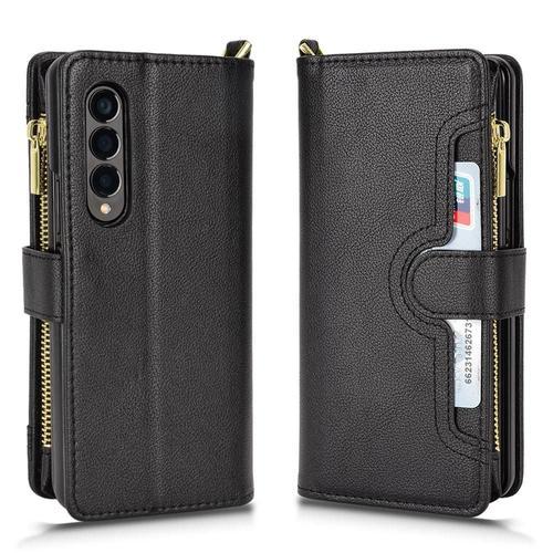 Étui Pour Samsung Galaxy Z Fold 3 Couverture En Cuir Magnétique Pu ... on Productcaster.