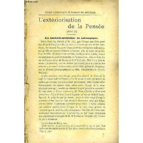 Revue Scientifique Et Morale Du Spiritisme 11e Annee N°1 - L'extéri... on Productcaster.