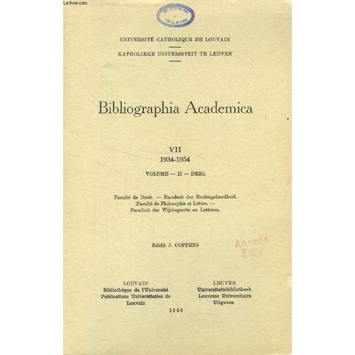 Bibliographia Academica, Vii, 1934-1954, Volume Ii on Productcaster.